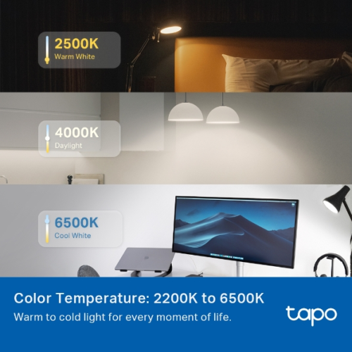 TP-LINK Tapo L535E, Wi-Fi, 75W, 1055 Lümen, Çok Renkli, Akıllı Ampul
