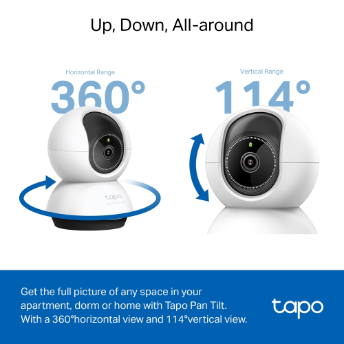 TP-LINK Tapo TC74 (C230), 3K, 5,0Mpix, İç Mekan, WiFi, 12Mt. Gece Görüşü, 360 Dönüş, İki Yönlü Ses Güvenlik Yapay Zeka Destekli Kamera