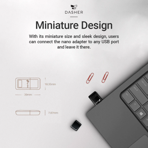 TP-LINK TL-WN823N, 300Mbps, 2.4Ghz, Dahili Anten, Mini Tasarım, USB2.0, WIRELESS ETHERNET