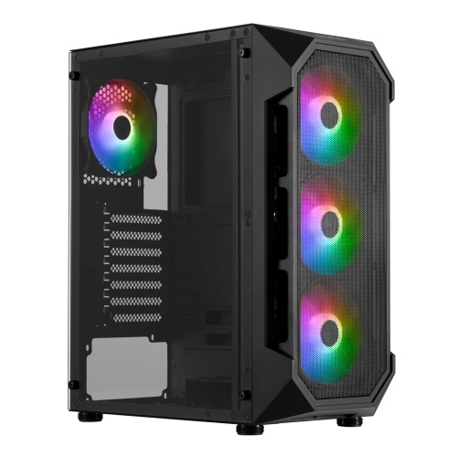 GAMDIAS AURA GC1, 750W, Tempered Glass, Mesh, ARGB, GAMING KASA
