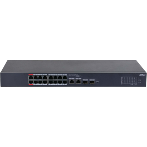 DAHUA CS4218-16ET-240, 16Port, Megabit, PoE 240W, 2 Port SFP Gigabit Combo, Cloud Yönetilebilir, Switch
