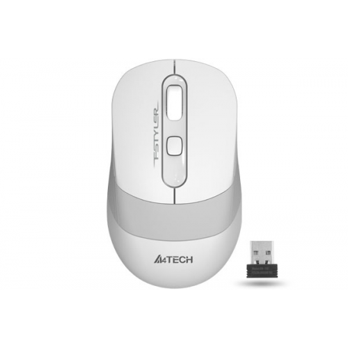 A4 TECH FG10 (White) FSTYLER 2,4Ghz Kablosuz Optik Mouse, 10-15Metre, 4 Buton, Nano Alıcı
