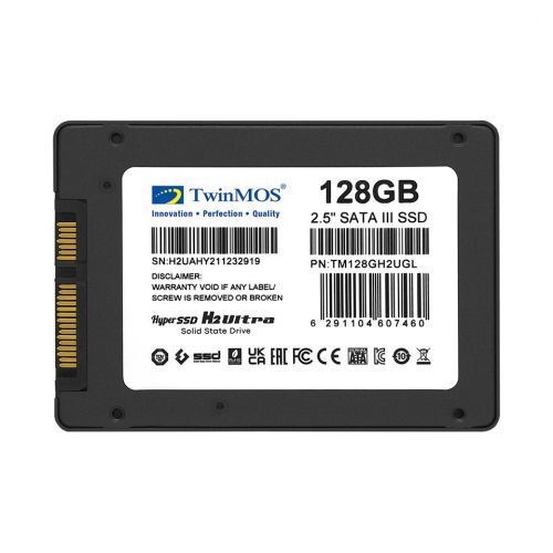 TwinMOS TM128GH2UGL, 128GB, 2.5 SATA3, SSD, 580-550Mb/s, 3DNAND, Grey