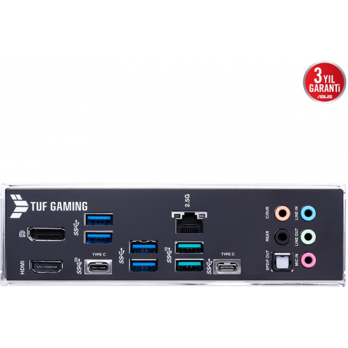 ASUS TUF GAMING Z690-PLUS, 4xDDR5, 4xM.2, HDMI, DP, 2xType-C, 12.Nesil, LGA1700 Soket, ARGB Gaming Anakart