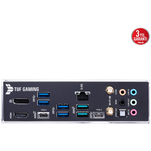 ASUS TUF GAMING Z690-PLUS WIFI, 4xDDR5, 4x M.2, HDMI, DP, 2xType-C, Wi-Fi 6, Bluetooth v5.2, 12.Nesil, LGA1700 Soket, ARGB Gaming Anakart