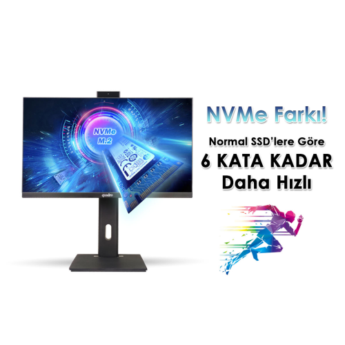 QUADRO EXPANSE AI B424 14165, i5-14400, 23,8" FHD Ekran, 16Gb Ram, 512Gb SSD, Pivot, Paylaşımlı VGA, Free Dos All In One PC