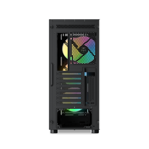SAMA S40BK Black, H700BK 700W, 80 PLUS, Tempered Glass Panel, Mesh Ön Panel, Type-C, 4x120mm ARGB Fan, ATX, GAMING KASA