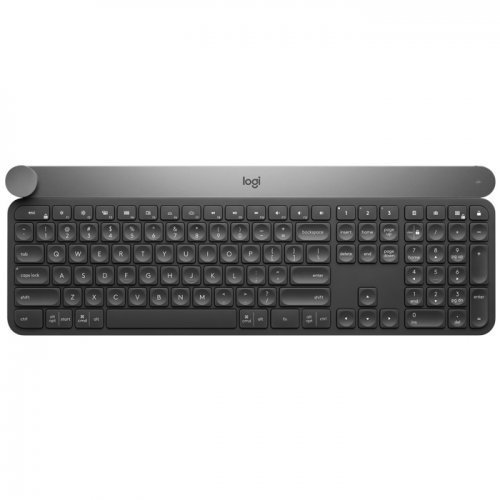 LOGITECH CRAFT Advanced, 920-008504, Siyah, Bluetooth, USB-C den şarj edilebilir, İngilizce Q, Multimedya Klavye