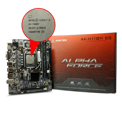 ARKTEK AK-H110M EG + INTEL i5-7500T İşlemci, ALPHA FORCE, 2xDDR4, D-SUB, HDMI, 7.Nesil, LGA1151 Soket, Anakart İşlemci Birlikte