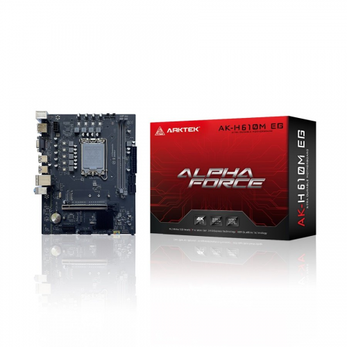 ARKTEK ALPHA FORCE, AK-H610MB EG, 2xDDR4, M.2, D-SUB, HDMI, DP, 12.Nesil, LGA1700 Soket, Anakart