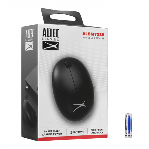 Altec Lansing ALBM7335, Siyah, 2.4GHz USB, 1200DPI, Kablosuz Optik Mouse