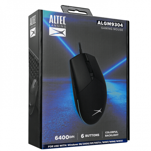 Altec Lansing ALGM9304, Siyah, Led Aydınlatma , 6400DPI, USB Kablolu, Optik, Gaming Mouse