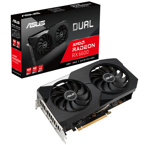 ASUS DUAL-RX6600-8G, 8Gb, 128Bit, GDDR6, 1xHDMI, 3xDP, GAMING Ekran Kartı
