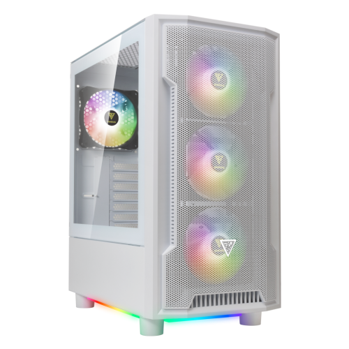 GAMDIAS ATHENA M6 Lite WH, 850W, 80+ Bronze, Tempered Glass, Mesh, ARGB, ATX, White Edition, GAMING KASA