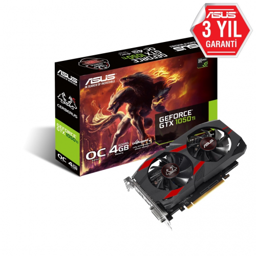 ASUS CERBERUS-GTX1050TI-O4G, 4Gb, GDDR5, 128Bit, 1xDVI, 1xHDMI, 1xDP GAMING Ekran Kartı