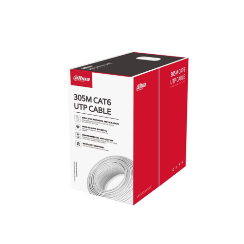 DAHUA DH-PFM923I-6UN-C, CAT6 305m, 24AWG 0.53mm, UTP, %100 Bakır, LSZH Halogen Free Kablo, Beyaz Renk