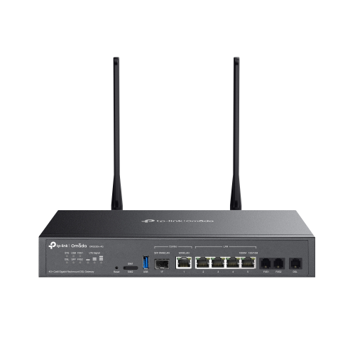 OMADA DR3220v-4G, 4 Port, 4G+Cat6 2,4Ghz, 1 Combo SFP Port, 2 FXS Port, Sim Yuvalı,  Gigabit Rackmount DSL Gateway