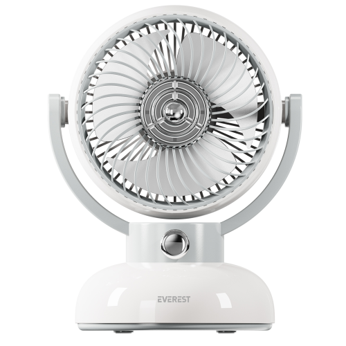 EVEREST EFN12, KREM, 3 Kademeli Hız, 4" Kanat, Masaüstü Kullanım, Taşınabilir, Dahili 1200mAh Bataryalı, USB Şarj Girişli, Vantilatör