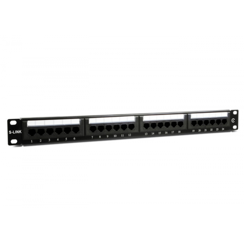 S-LINK SL-F624 Cat6 Patch Panel, 24-Port, UTP, 1U