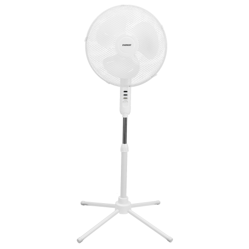 EVEREST FAN10, BEYAZ, EcoWind, 3 Kademeli Hız, 40cm 3 Kanat Pervane ve Çerçeve, 45W, Otomatik Salınım, Yükseklik Ayarlı Vantilatör
