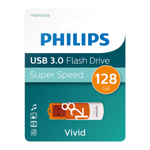 PHILIPS FM12FD00B, 128GB, USB 3.0, Vivid, Turuncu, Flash Disk