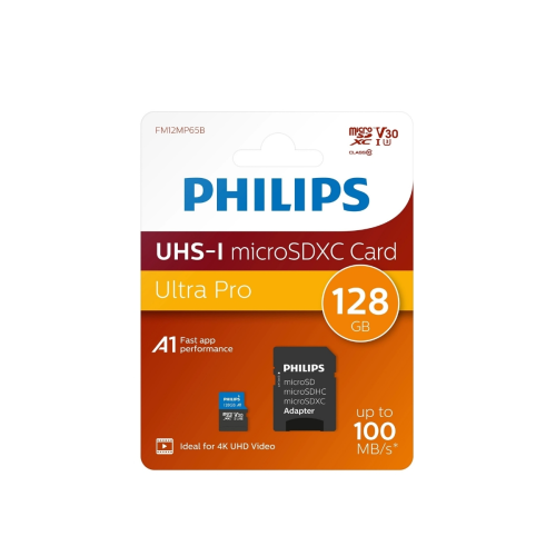 PHILIPS FM12MP65B, 128GB, SDXC, UHS-I, Class10, MicroSD Kart Bellek (SD Adaptörlü)