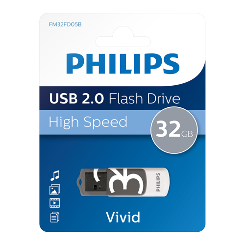 PHILIPS FM32FD05B, 32GB, USB 2.0, Vivid, Gölge Grisi, Flash Disk