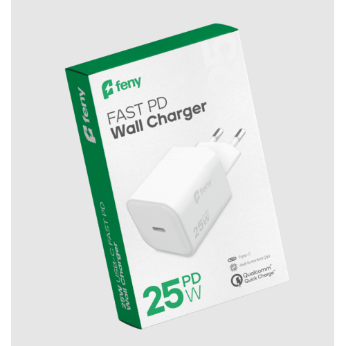 FENY FN-C25, 25W, Type-C, Akıllı Isı Kontrol Chip, Qualcomm Quick Charge 3.0, ŞARJ Adaptörü