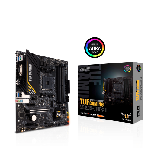 ASUS TUF GAMING A520M-PLUS II, 4xDDR4, 1xM.2, D-SUB, HDMI, DP, AM4 Soket, Anakart