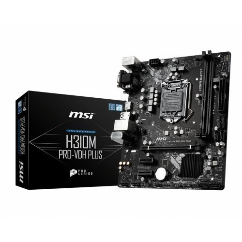 MSI H310M PRO-VDH PLUS, 2xDDR4, D-SUB, DVI, HDMI, 8-9.Nesil, LGA1151 Soket, Anakart