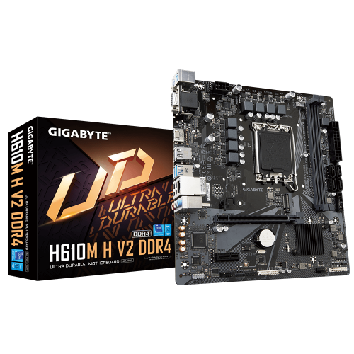 GIGABYTE H610M-H-V2 rev.1.0, 2xDDR4, M.2, D-SUB, HDMI, 12-13.Nesil, LGA1700 Soket, Anakart