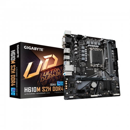 GIGABYTE H610M-S2H, 2xDDR4, M.2, D-SUB, DVI, HDMI, DP, 12-13.Nesil, LGA1700 Soket, Anakart