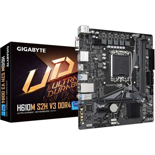 GIGABYTE H610M S2H V3, DDR4, rev1.0, 2xDDR4, M.2, D-SUB, HDMI, DP, 12-13.14.Nesil, LGA1700 Soket, Anakart