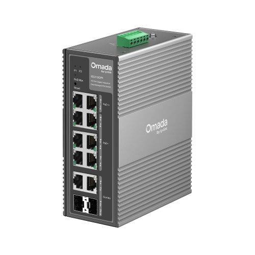 OMADA IES210GPP Industrial, 10 Port Gigabit, 6 Port Poe+, 2 Port Poe++, 2 Port Combo SFP, 240W, Yönetilebilir Endüstriyel Switch
