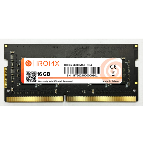 IROMX 1X, 16Gb, 5600Mhz, DDR5, Sodimm Notebook RAM, 1,1V, CL46