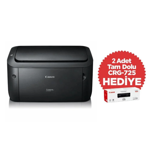 CANON i-SENSYS LBP6030B, Lazer Yazıcı (Siyah), Orjinal 2adet CRG725 Toner Hediyeli (Dakikada 18 Sayfa)