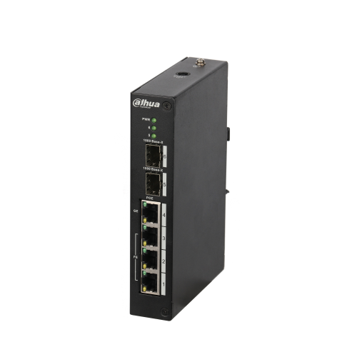 DAHUA PFS3206-4P-96, 4 Port, 3FE PoE+1GE Hi-PoE 2xSFP Endüstriyel Switch Yönetilemez, Switch
