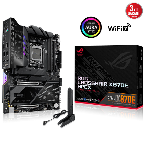 ASUS ROG CROSSHAIR X870E APEX, 2xDDR5, 5xM.2, 2xDP, Type-C, PCIe 5.0, 2xWi-Fi 7, Bluetooth v5.4, AM5 Soket GAMING Anakart