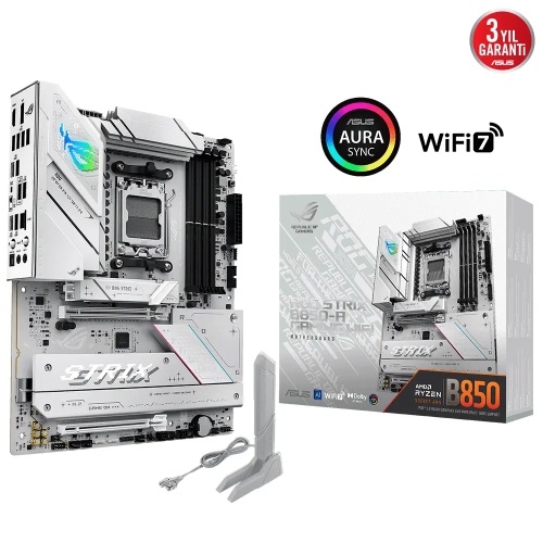 ASUS ROG STRIX B850-A GAMING WIFI, 4xDDR5, 4x M2, HDMI, DP, 2xType-C, Wi-Fi 7, Bluetooth v5.4, AM5 Soket GAMING Anakart