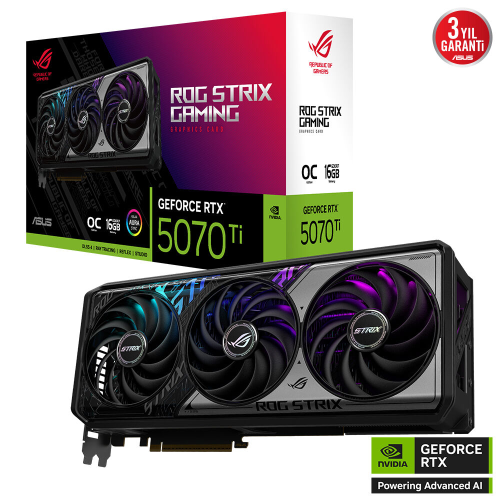 ASUS ROG-STRIX-RTX5070TI-O16G-GAMING, 16Gb, 256Bit, GDDR7, 2xHDMI, 3xDP GAMING Ekran Kartı