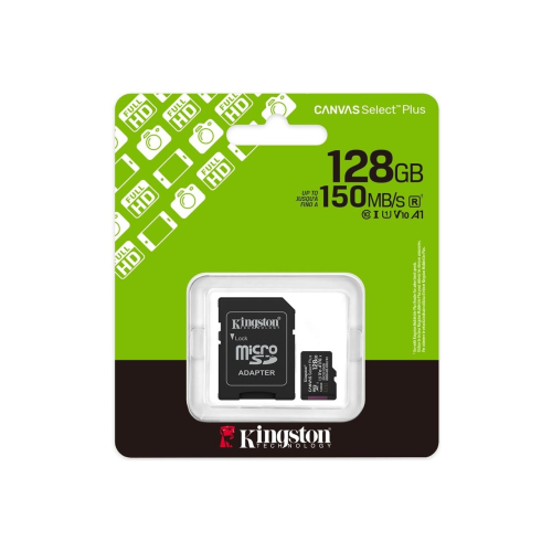 KINGSTON SDCS3/128GB, Canvas Select Plus Gen3 A1, 100Mb/s, MicroSD Kart Bellek (SD Adaptörlü)