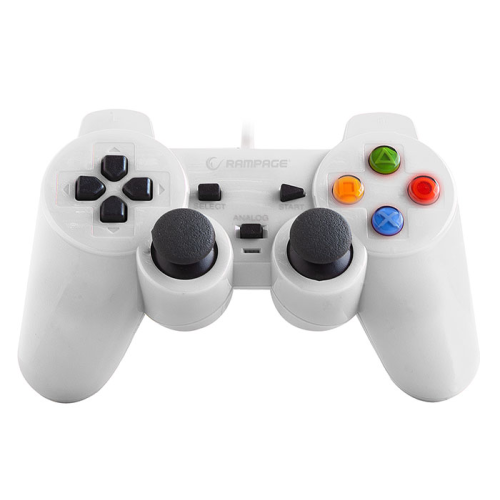 RAMPAGE SG-R602, Beyaz, PC/PS3, 1.8mt Kablolu, Çift Titreşimli, GAMEPAD