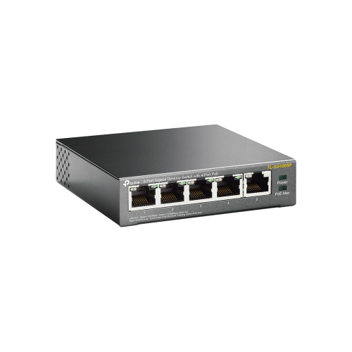 TP-LINK OMADA TL-SG1005P, 5 Port, GigaBit, Metal Kasa, 4 Port PoE, 56W, Yönetilemez, Masaüstü Switch