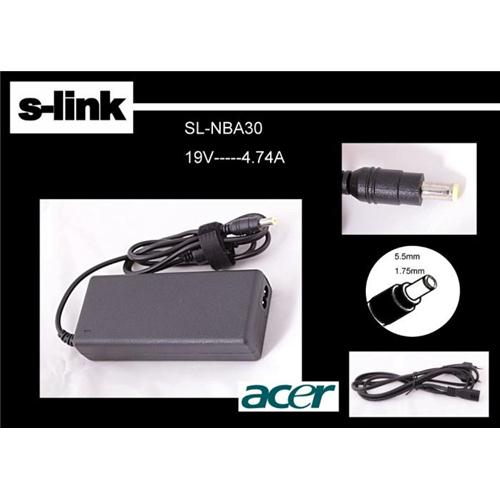 S-LINK SL-NBA30, 19V, 4.74A, 5.5x1.75, Notebook Adaptörü
