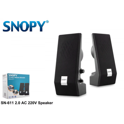 SNOPY SN-611, 6W, 1+1, Masaüstü Speaker, AC 220V (Siyah)