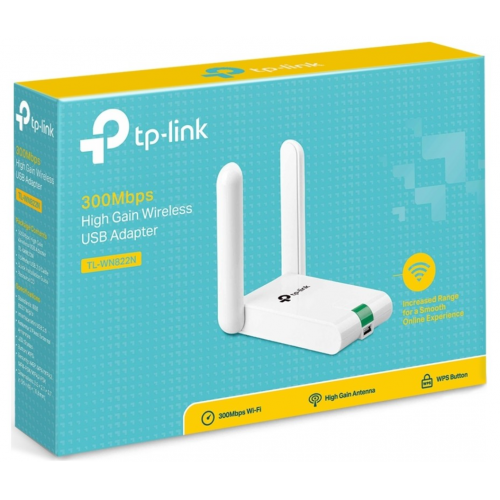 TP-LINK TL-WN822N, 300Mbps, 2.4Ghz, 2x3dBi Anten, USB2.0, WIRELESS ETHERNET