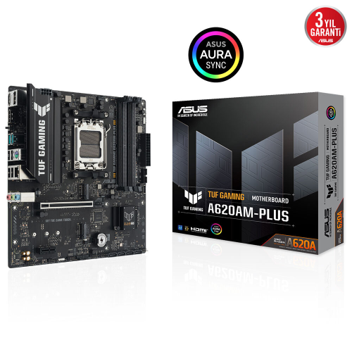 ASUS TUF GAMING A620AM-PLUS, 4xDDR5, 2x M.2, HDMI, 2xDP, AMD Ryzen 7000 Serisi, AM5 Soket Anakart