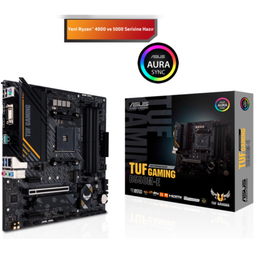 ASUS TUF GAMING B550M-E, 4xDDR4, 2x M.2, D-SUB, HDMI, DP, AM4 Soket Anakart