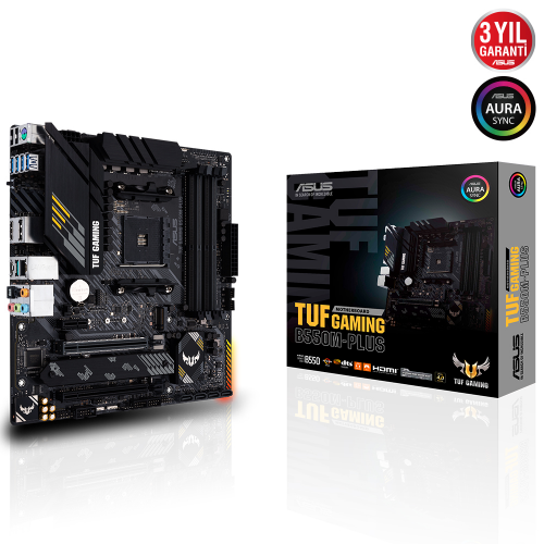 ASUS TUF GAMING B550M-PLUS, 4xDDR4, 2xM.2, HDMI, DP, Type-C, AM4 Soket Anakart