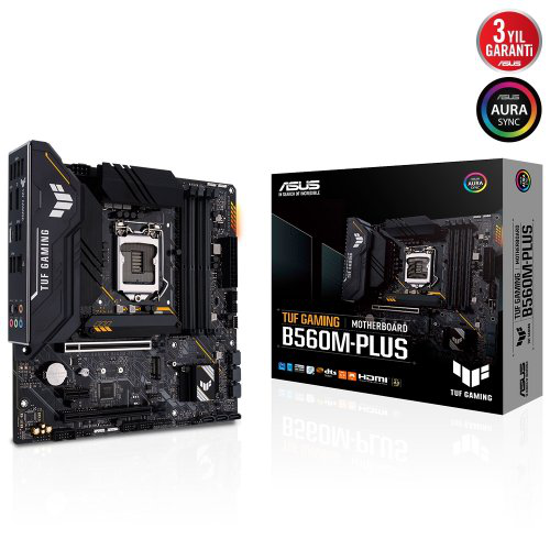 ASUS TUF GAMING B560M-PLUS, 4xDDR4, 1xM.2, HDMI, DP, Type-C 10-11.Nesil LGA1200 Soket, ARGB Gaming Anakart